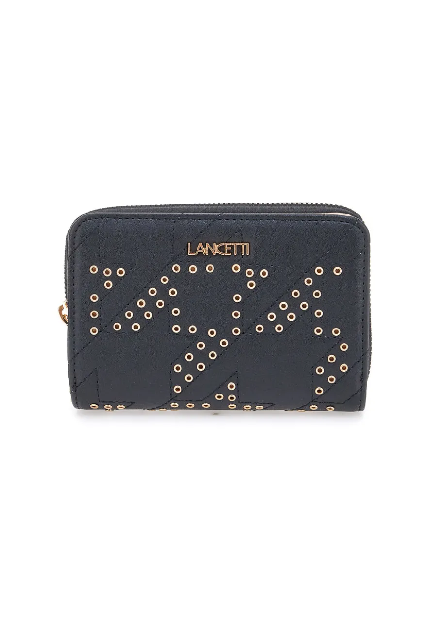 Portafoglio Nero Con Dettagli Oro Lancetti Norvil 508-84