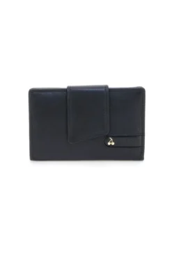 Portafoglio nero con zip portamonete in vera pelle Naj-Oleari 2036/RW3