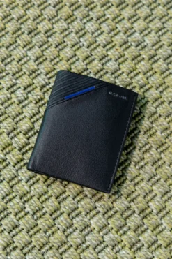 Portafoglio nero in vera pelle con porta carte Navigare PF881-94