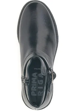 Prima Riga A04GAUDI Schwarze Stiefeletten mit seitlicher Schnalle