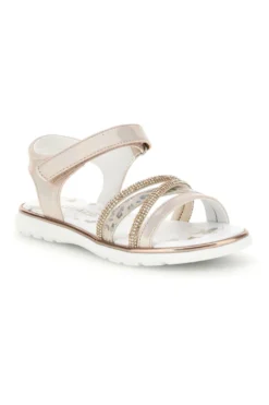 Puderfarbene Sandalen mit hellem Band und Riemen Thank you girl 15101
