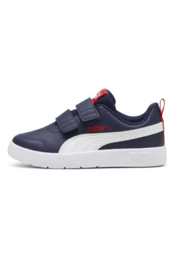 Puma Courtflex V3 V PS Blau und Weiß Turnschuhe