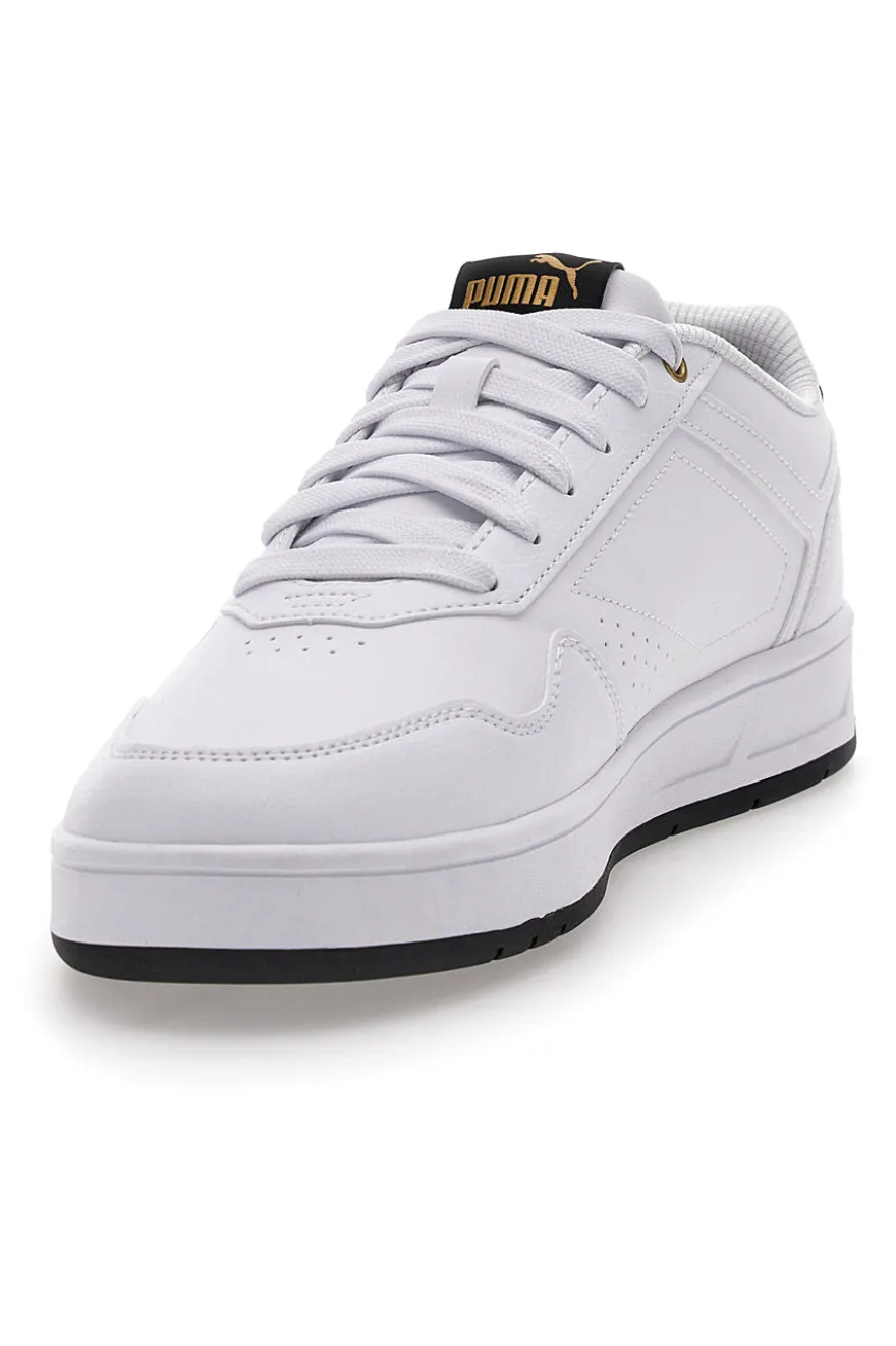 Puma Court klassische weiße Turnschuhe mit Schnürsenkeln