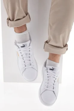 Puma Smash 3.0 L Weiße Turnschuhe mit Schnürsenkeln