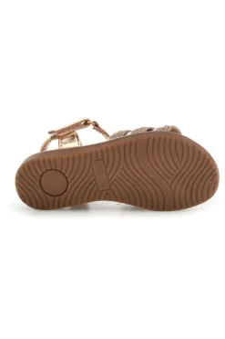 Rosa Gold Sandalen mit geflochtenen Riemen Pitt Kinder 392625S