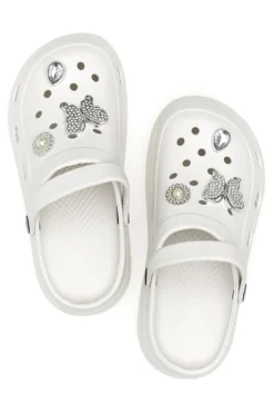 Sabot bianco con charms decorativi 2T2L 2035