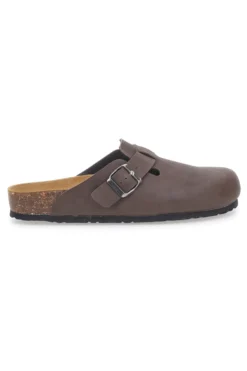 Sabot marrone con fibbia e sottopiede in pelle Biomodex 32950