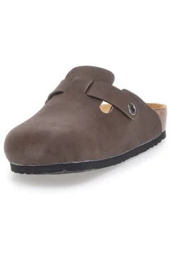 Sabot marroni con fibbia e sottopiede in pelle Biomodex 32850
