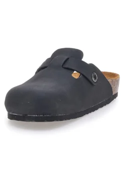 Sabot nero sottopiede in vera pelle Biomodex 32850