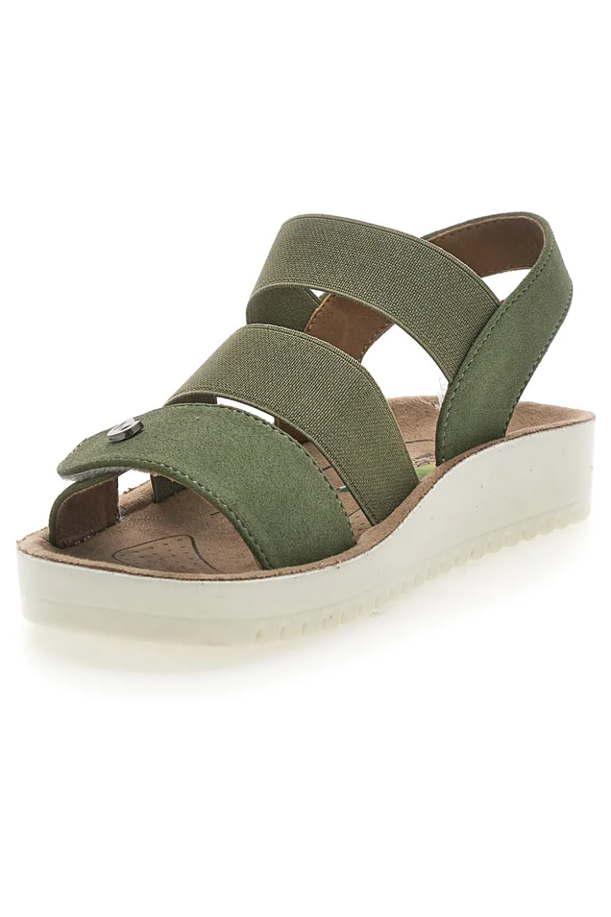 Sandalen mit elastischem Grün Eco Bio J526201