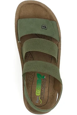 Sandalen mit elastischem Grün Eco Bio J526201