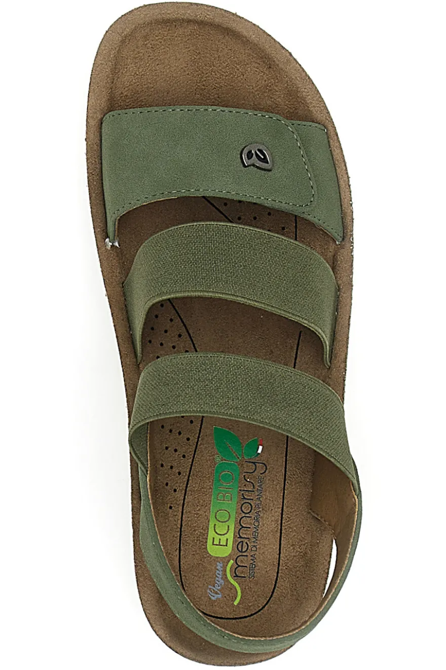 Sandalen mit elastischem Grün Eco Bio J526201
