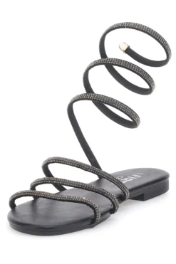 Sandali Alla Schiava Neri con Glitter THE FIRST CHIC PRE9300