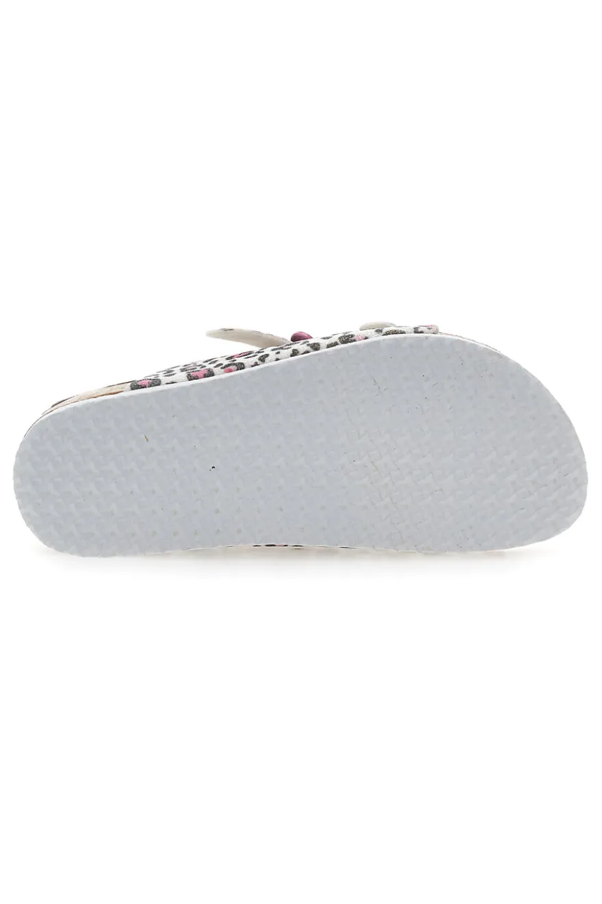 Sandali animalier con doppia fibbia rosa PITT KIDS 14459