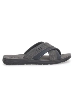 Sandali antracite con fasce incrociate e sottopiede comfort INBLU 03 VT
