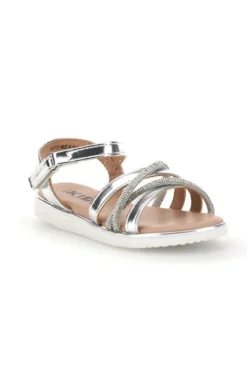 Sandali argento cinturino regolabile Pitt kids 392627S