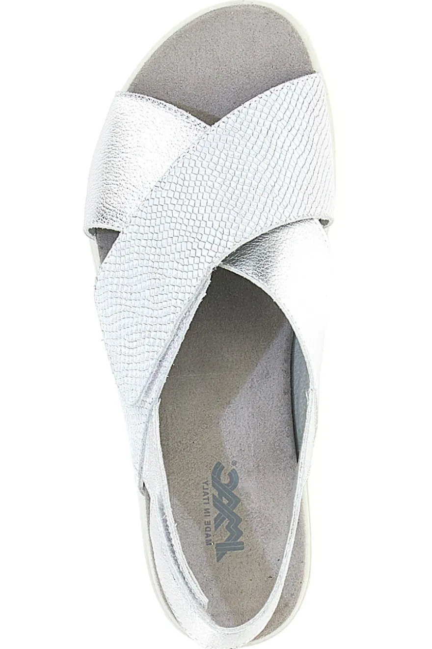 Sandali Argento In Pelle Made in Italy Imac 7582403035501