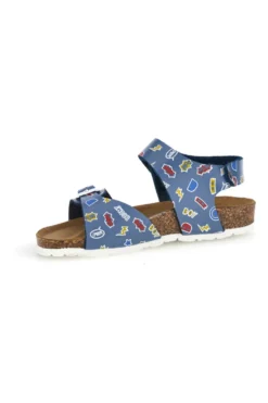 Sandali azzurri stampati con fibbia e cinturino Pitt kids 45289GHE