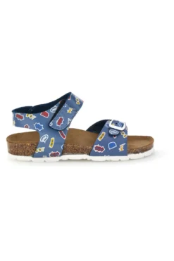 Sandali azzurri stampati con fibbia e cinturino Pitt kids 45289GHE