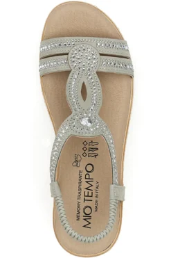 Sandali bassi ghiaccio con strass MIO TEMPO LR253420