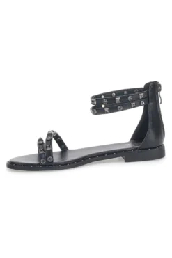 Sandali Bassi Neri con Borchie Me & Me 2535