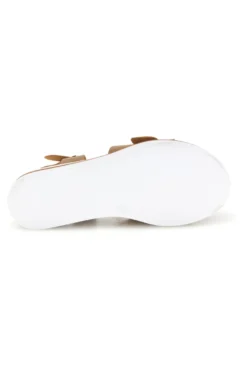 Sandali beige con cinturino alla caviglia e fibbia Prima riga M215