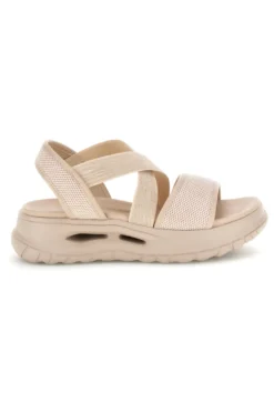 Sandali beige con fasce elastiche platform comfort Plocadi 353e001