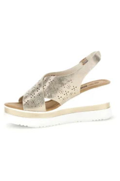 Sandali beige con fasce incrociate e memory soft Energy E489