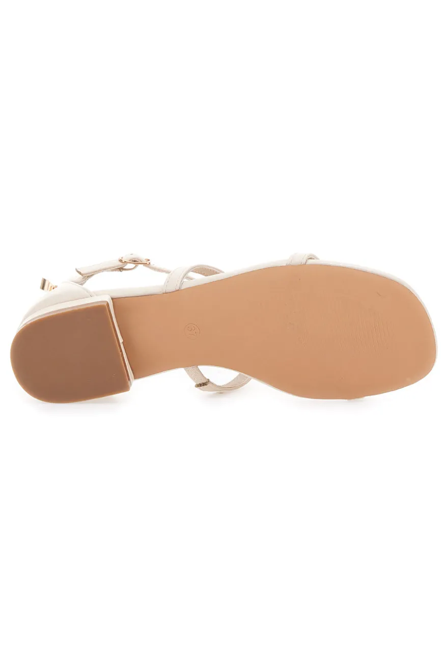 Sandali Beige con Pietre Colorate MON DIEU 695