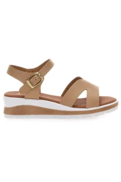 Sandali beige con plantare anatomico e cinturino Bio Up 403