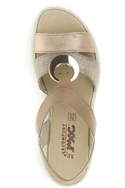 Sandali beige con sottopiede in vera pelle super comfort e sistema anti-shock Imac 1079705419213