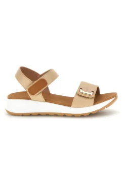Sandali beige con strappi in velcro suola comfort Plocadi Bza242387a