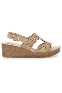 Sandali beige con zeppa decorati Inblu 14 GO