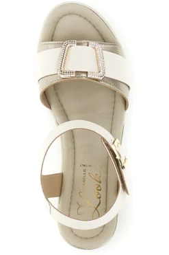 Sandali Beige con zeppa e fibbia decorativa Pittarello look MK3705258