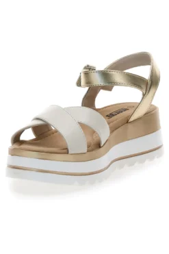 Sandali Beige e Platino Con Platform di 5,5 Cm Energy 492