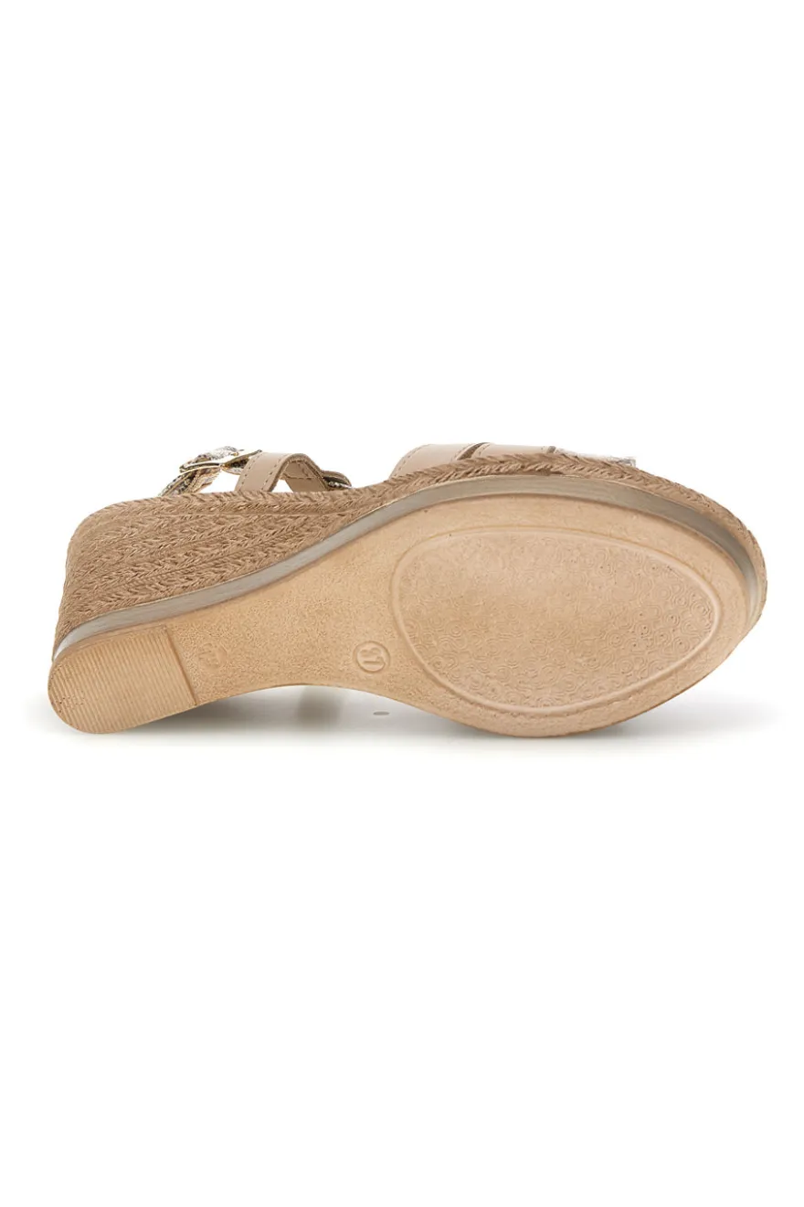 Sandali beige Made in Italy con tomaia in pelle Pittarello look MK3226228
