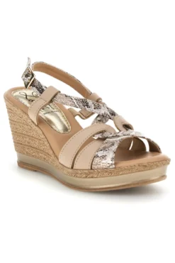 Sandali beige Made in Italy con tomaia in pelle Pittarello look MK3226228