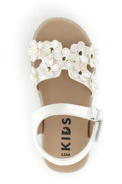 Sandali bianchi con applicazioni floreali Pitt kids 392618S