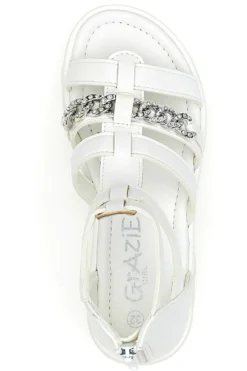 Sandali Bianchi Con Cerniera Grazie 14355