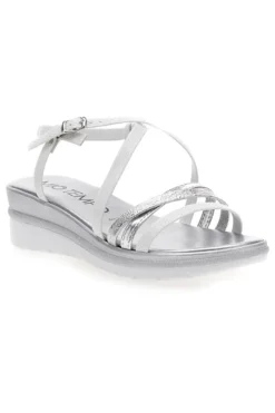 Sandali Bianchi con Dettagli Argento e Platform MIO TEMPO 2433