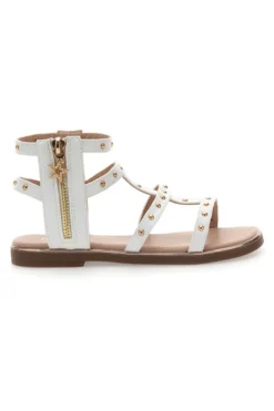 Sandali bianchi con dettagli oro Pitt Kids 39G2537S