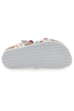 Sandali bianchi con fantasia cuori e fibbie PITT KIDS 14504