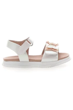 Sandali bianchi con fiocco glitter Pitt Kids 39G2521S