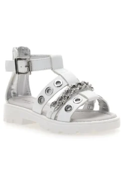 Sandali bianchi con strass e borchie silver Laura Biagiotti AG1728616312