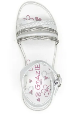 Sandali Bianchi con Strass Grazie Girl 14327