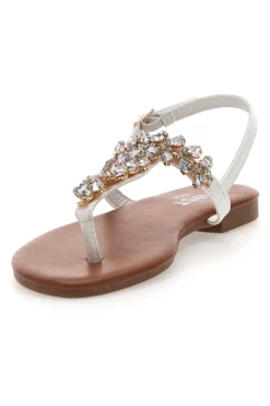 Sandali Bianchi con Strass The First Chic PRE3008