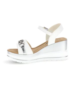 Sandali Bianchi con zeppa e catena decorativa Energy E425