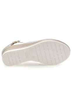 Sandali bianchi con zeppa e maxi fibbia Pittarello Look MK3197352