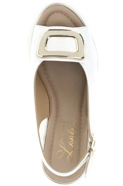 Sandali Bianchi con zeppa e morsetto Pittarello look MK3908352