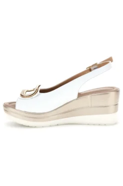 Sandali Bianchi con zeppa e morsetto Pittarello look MK3908352